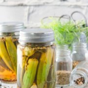 pinterest image for pickled okra
