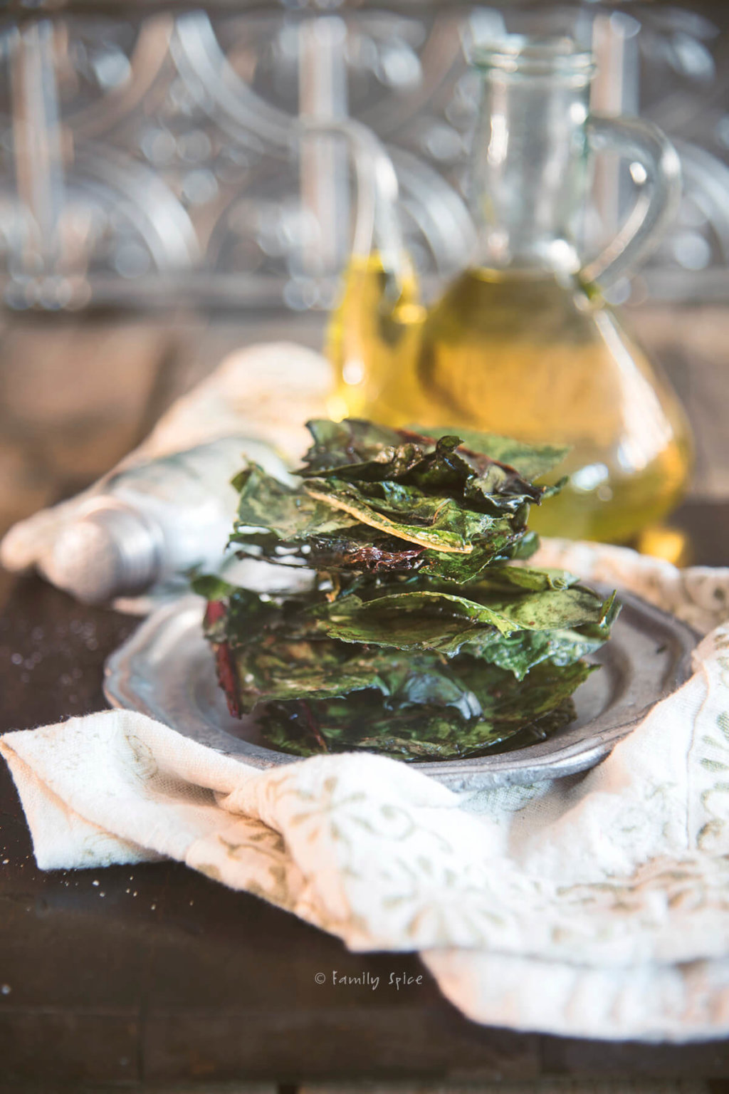 Baked Spicy Swiss Chard Chips - Family Spice