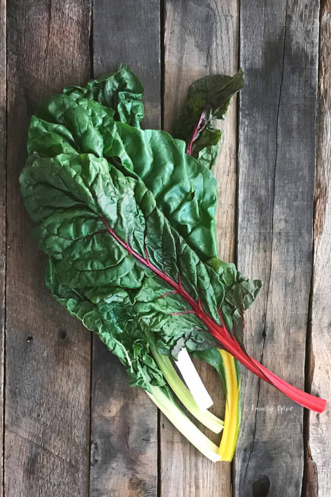 Fresh chard of various colors