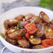 Pinterest image for grilled potato salad.