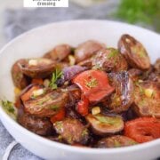 Pinterest image for grilled potato salad.