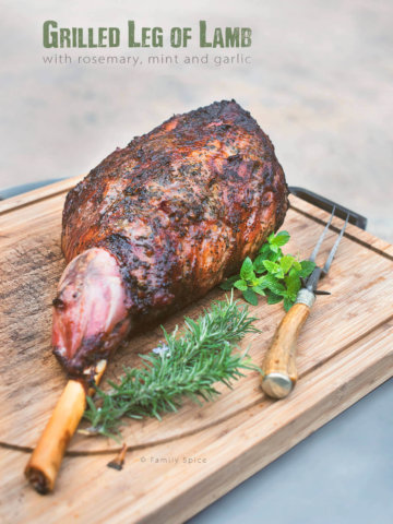 Bone-In Grilled Leg of Lamb with Rosemary, Mint and Garlic by Family Spice.com