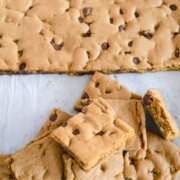 Pinterest image for chocolate chip cookie bars.