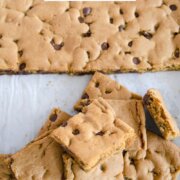 Pinterest image for chocolate chip cookie bars.