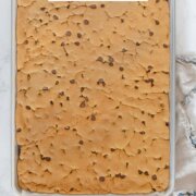 Pinterest image for chocolate chip cookie bars.
