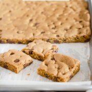 Pinterest image for chocolate chip cookie bars.