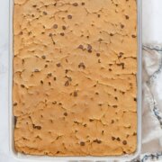 Pinterest image for chocolate chip cookie bars.