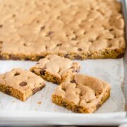 Pinterest image for chocolate chip cookie bars.
