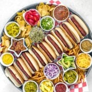 Pinterest image for how to build a hot dog bar.