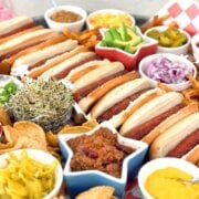 Pinterest image for how to build a hot dog bar.
