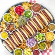 Pinterest image for how to build a hot dog bar.