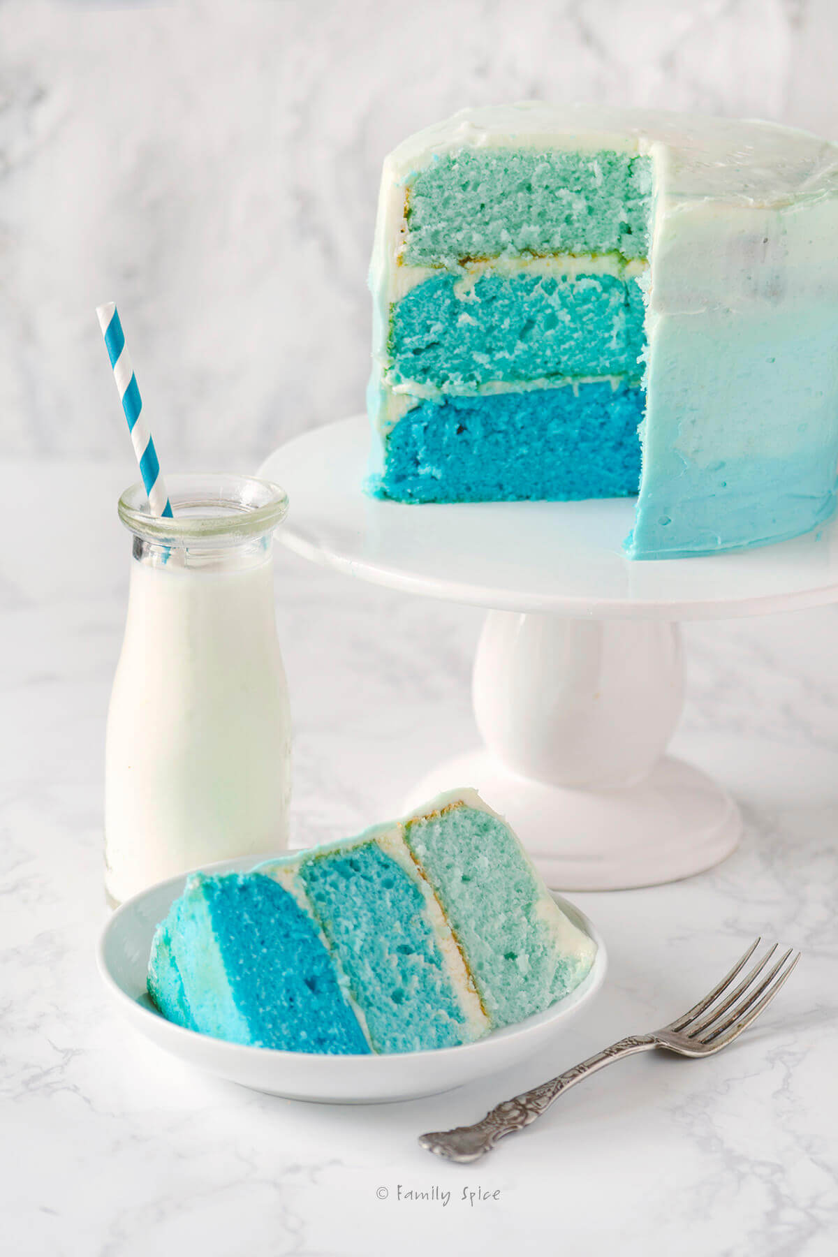 Green Ombre Swirl Cake - Homemade Cakes - Johnny's Kitchen