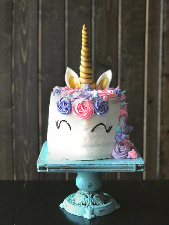 How To Make a Unicorn Cake with Rainbow Layers - Family Spice