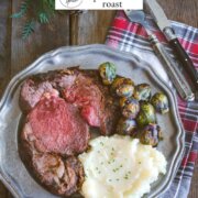 Pinterest image for deep fried prime rib roast.