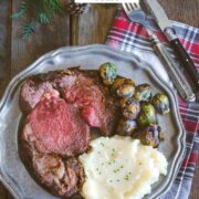 Pinterest image for deep fried prime rib roast.
