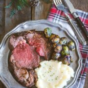 Pinterest image for deep fried prime rib roast.