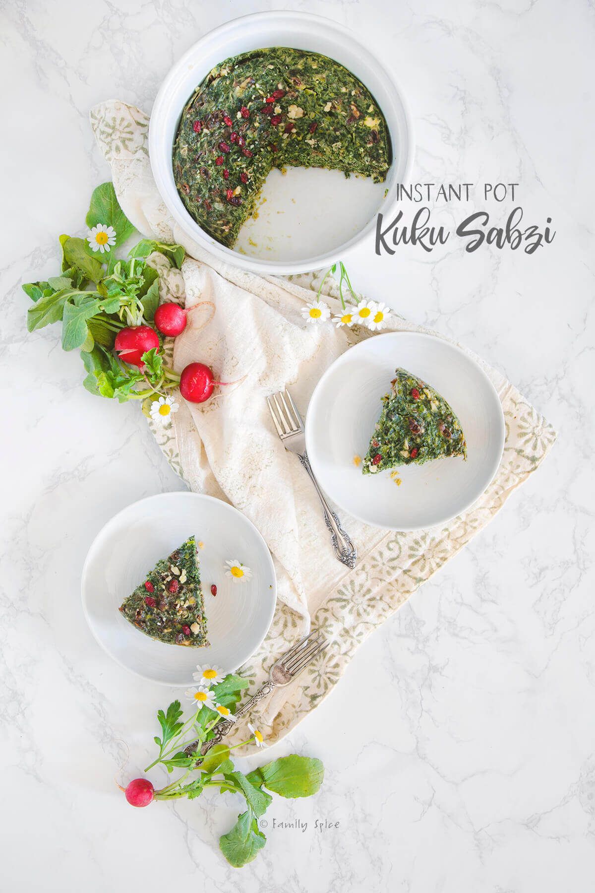 Instant Pot Kuku Sabzi (Persian Herb Quiche) - Family Spice