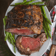 pinterest image for prime rib roast with horseradish butter