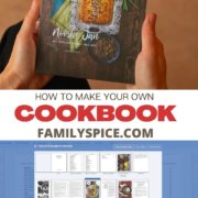 Pinterest image for how to make your own cookbook