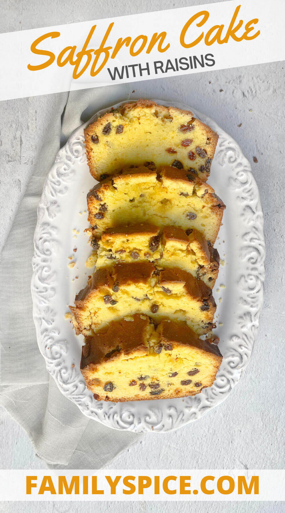 Saffron and Raisin Pound Cake
