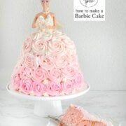 Pinterest image for how to make a barbie cake.