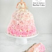 Pinterest image for how to make a barbie cake.