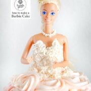 Pinterest image for how to make a barbie cake.