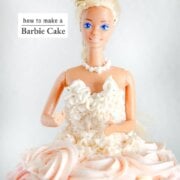 Pinterest image for how to make a barbie cake.