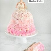 Pinterest image for how to make a barbie cake.