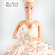 Pinterest image for how to make a barbie cake.