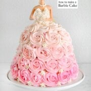 Pinterest image for how to make a barbie cake.