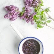 Pinterest image for lilac simply syrup.