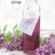 Pinterest image for lilac simply syrup.