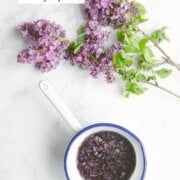 Pinterest image for lilac simply syrup.