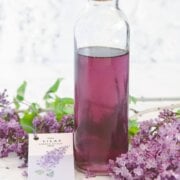Pinterest image for lilac simply syrup.