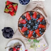 Pinterest image for nutella berry tart.