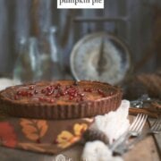 Pinterest image for chocolate pumpkin pie.