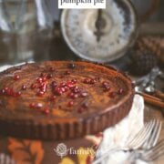 Pinterest image for chocolate pumpkin pie.
