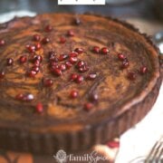 Pinterest image for chocolate pumpkin pie.