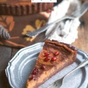 Pinterest image for chocolate pumpkin pie.