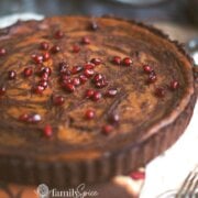 Pinterest image for chocolate pumpkin pie.