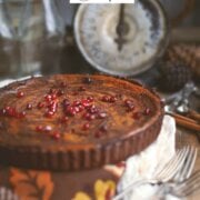 Pinterest image for chocolate pumpkin pie.
