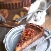 Pinterest image for chocolate pumpkin pie.