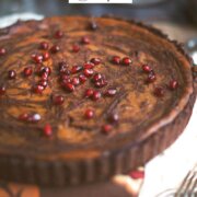 Pinterest image for chocolate pumpkin pie.