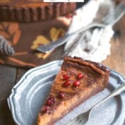 Pinterest image for chocolate pumpkin pie.