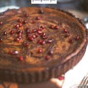Pinterest image for chocolate pumpkin pie.