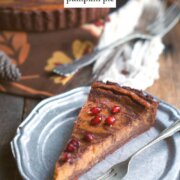 Pinterest image for chocolate pumpkin pie.