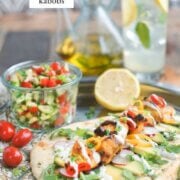 Pinterest image for chicken shawarma kabobs.