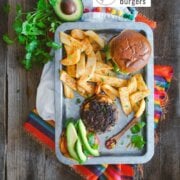 Pinterest image for queso stuffed burgers.