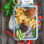 Pinterest image for queso stuffed burgers.